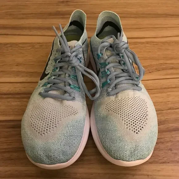 Nike Womens Free RN Flyknit 2017 880844-402 Blue Running Shoes Sneakers Size 9 - Picture 3 of 7